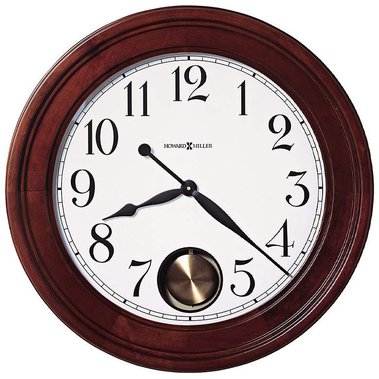 Image 1 Griffith 25" Cherry Hardwood Pendulum Wall Clock