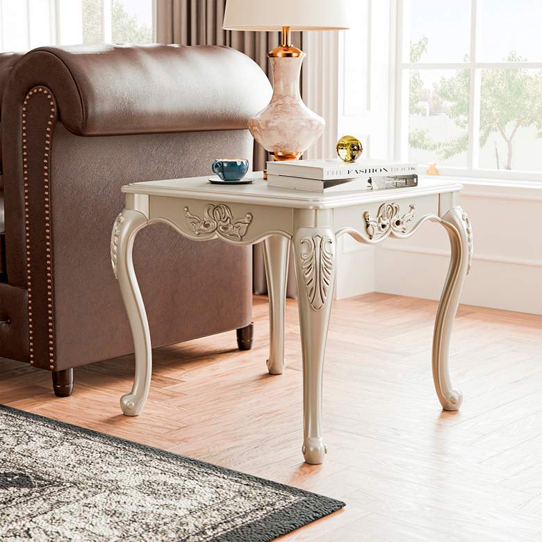 Image 1 Griffith 26 1/2" Wide Champagne Cabriole Legs End Table