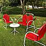 Griffith 4-Piece Red Loveseat Outdoor Conversation Set