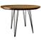 Griffith 42" Wide Elm Wood and Black Iron Round Dining Table