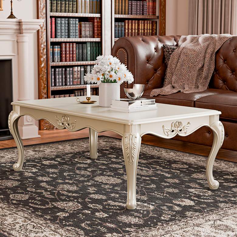 Image 1 Griffith 53" Wide Champagne Cabriole Legs Coffee Table