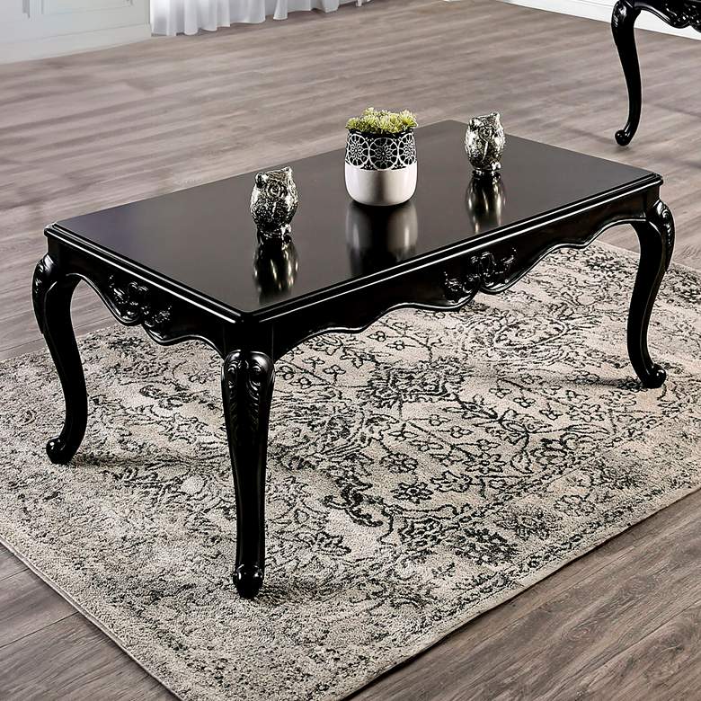 Image 1 Griffith 53" Wide Espresso Cabriole Legs Coffee Table