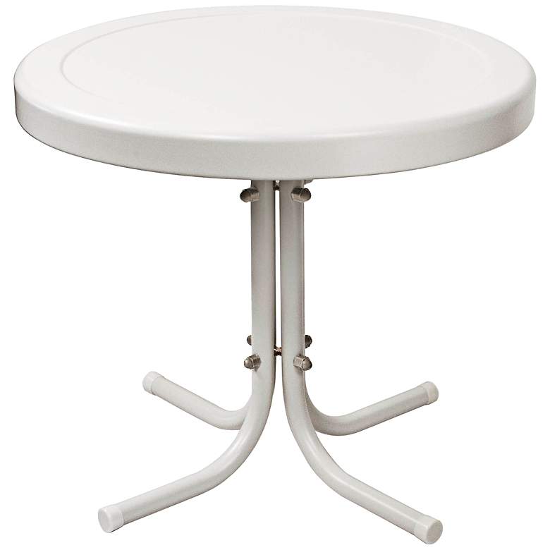 Image 2 Griffith Alabaster White Powdercoat Round Outdoor Side Table