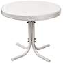 Griffith Alabaster White Powdercoat Round Outdoor Side Table in scene