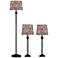 Griffith Black Zebra Table Lamps and Floor Lamp Set of 3