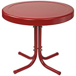 Griffith Coral Red Powdercoat Round Outdoor Side Table