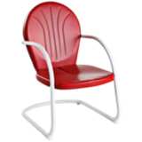 Griffith Nostalgic Bold Red Metal Outdoor Chair