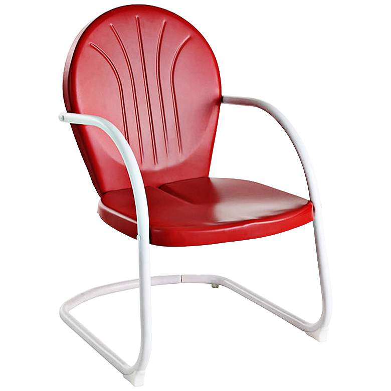 Image 2 Griffith Nostalgic Bold Red Metal Outdoor Chair