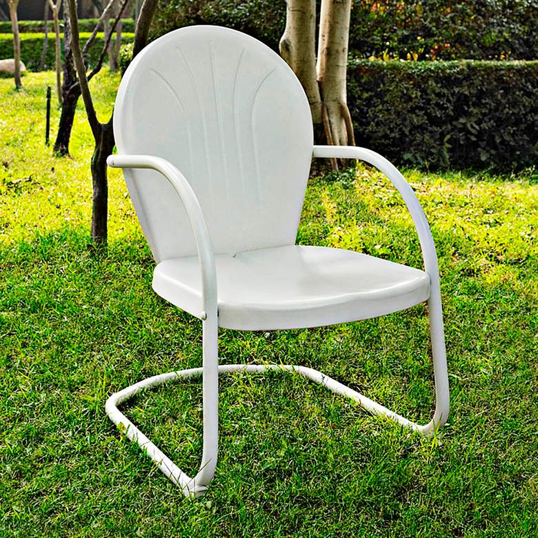 Image 1 Griffith Nostalgic Crisp White Metal Outdoor Chair