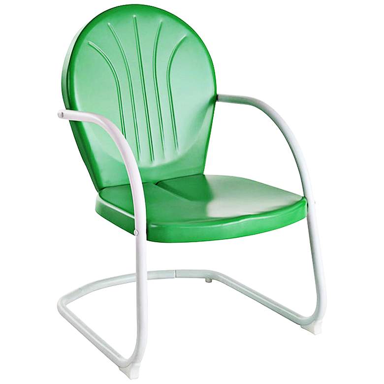Image 2 Griffith Nostalgic Grasshopper Green Metal Outdoor Chair
