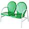 Griffith Nostalgic Grasshopper Green Outdoor Loveseat