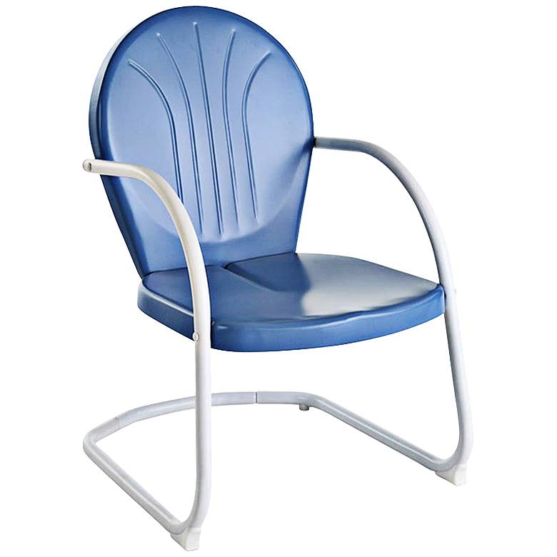 Image 2 Griffith Nostalgic Sky Blue Metal Outdoor Chair