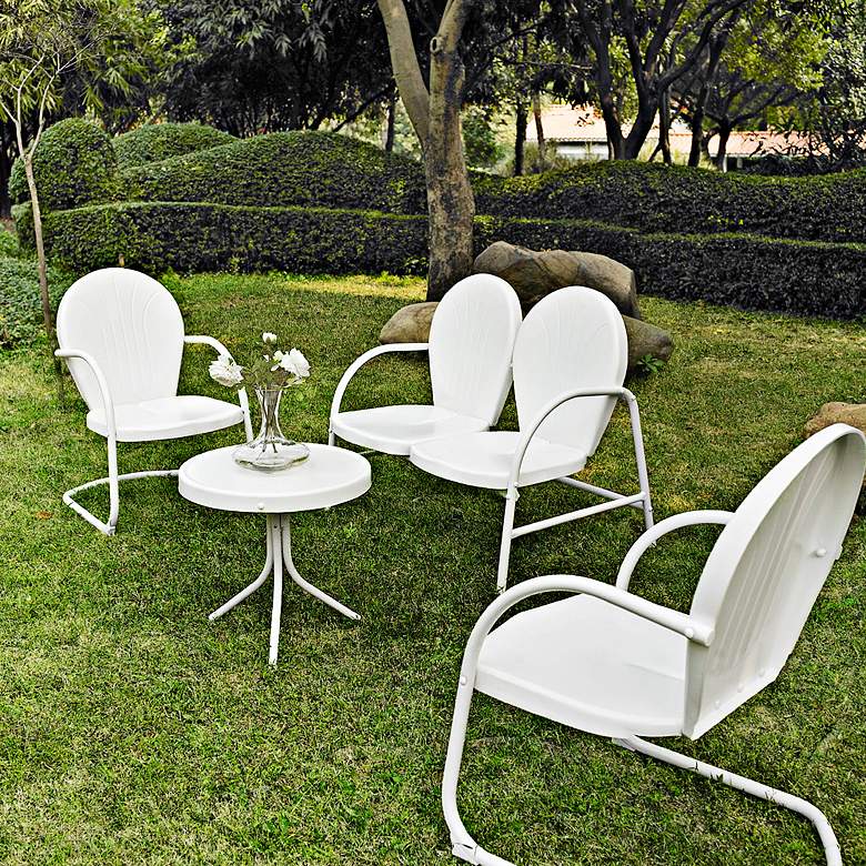 Griffith Nostalgic White 4-Piece Outdoor Seating Patio Set
