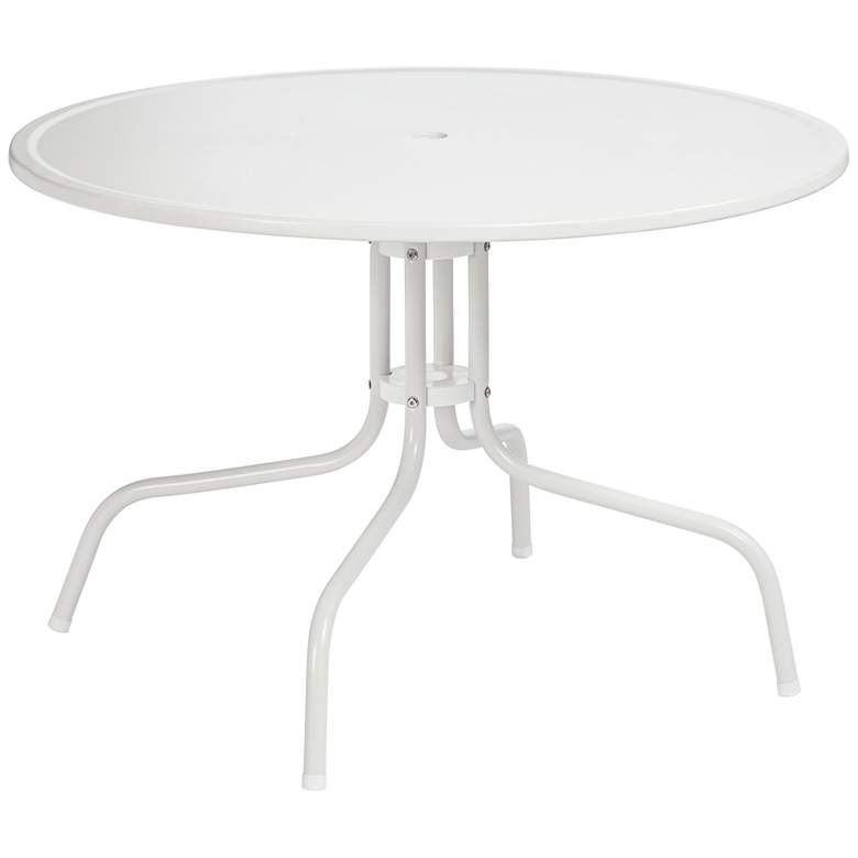 Image 2 Griffith Round White Outdoor Dining Table