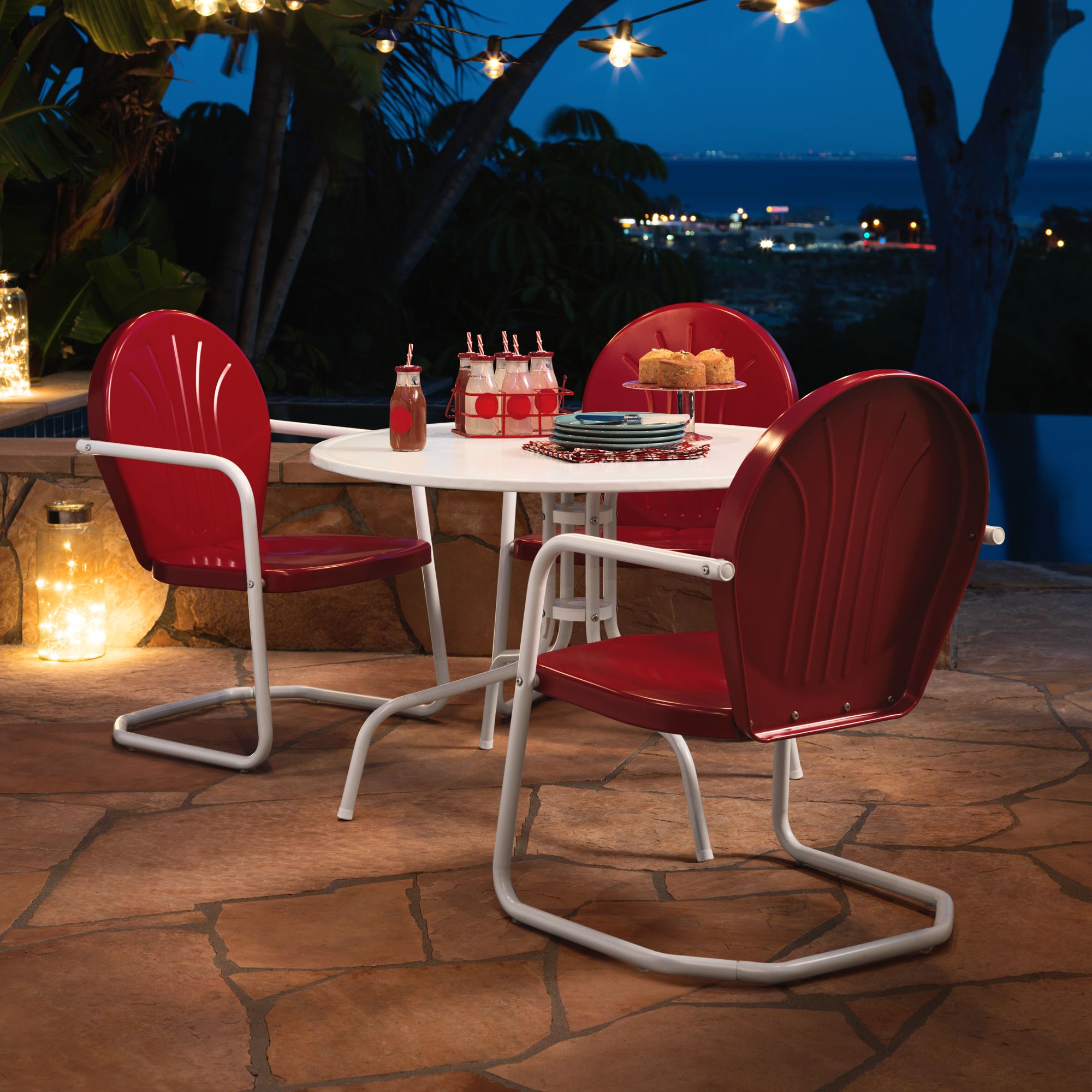 Red outdoor dining online table