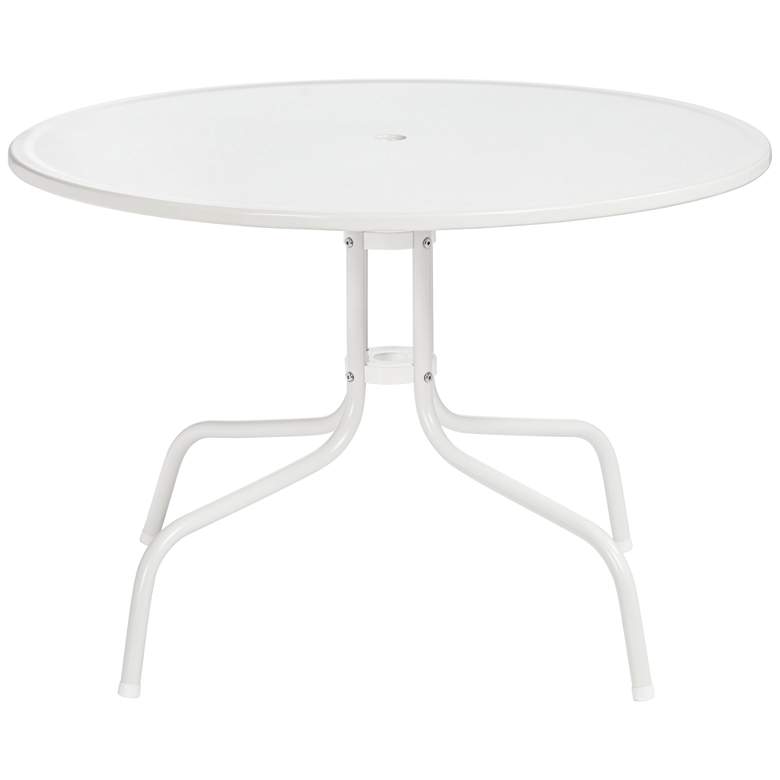 Image 3 Griffith Round White Outdoor Dining Table more views