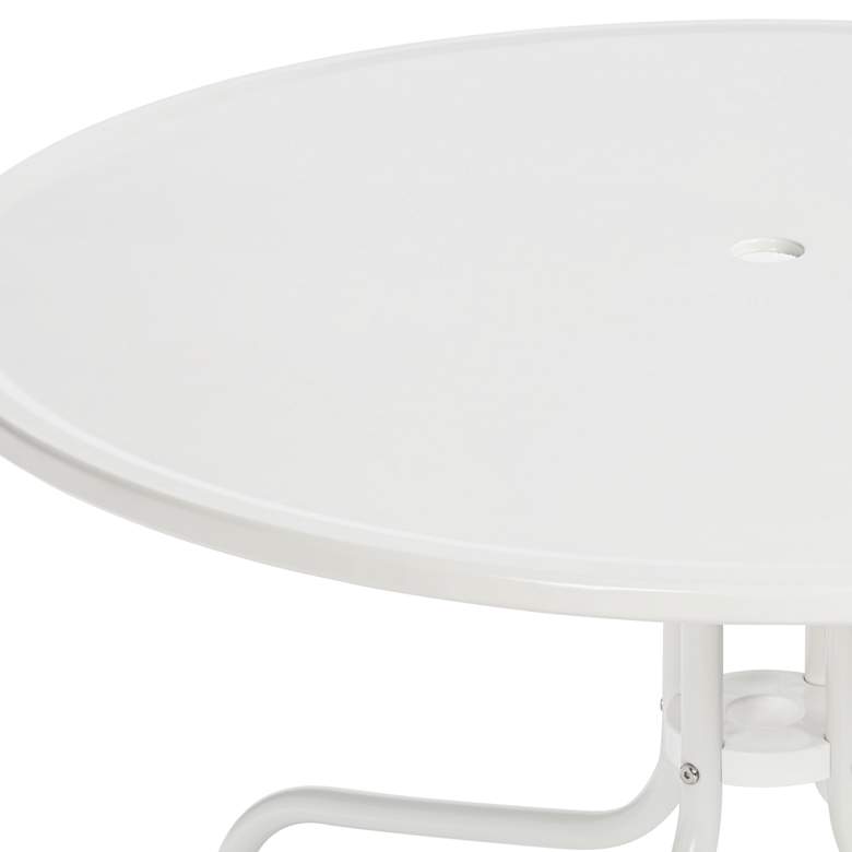 Image 4 Griffith Round White Outdoor Dining Table more views