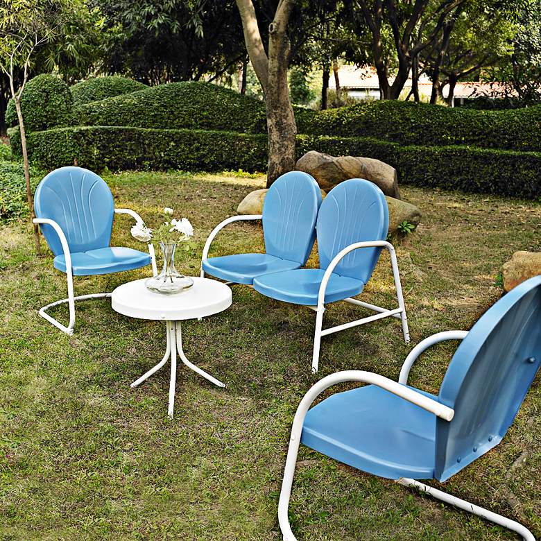 Griffith Sky Blue 4-Piece Outdoor Seating Patio Set