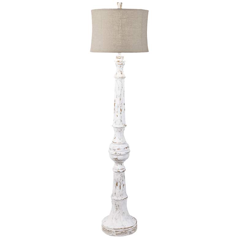 Image 1 Griffith Weathered White Floor Lamp