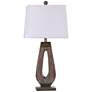 Grifo 33" Contemporary Gold and Washed Wood Table Lamp
