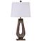 Grifo 33" Contemporary Gold and Washed Wood Table Lamp