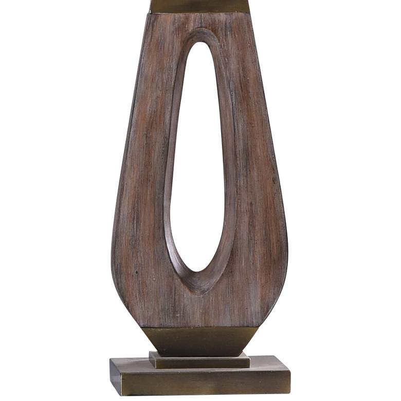 Image 3 Grifo 33" Contemporary Gold and Washed Wood Table Lamp more views