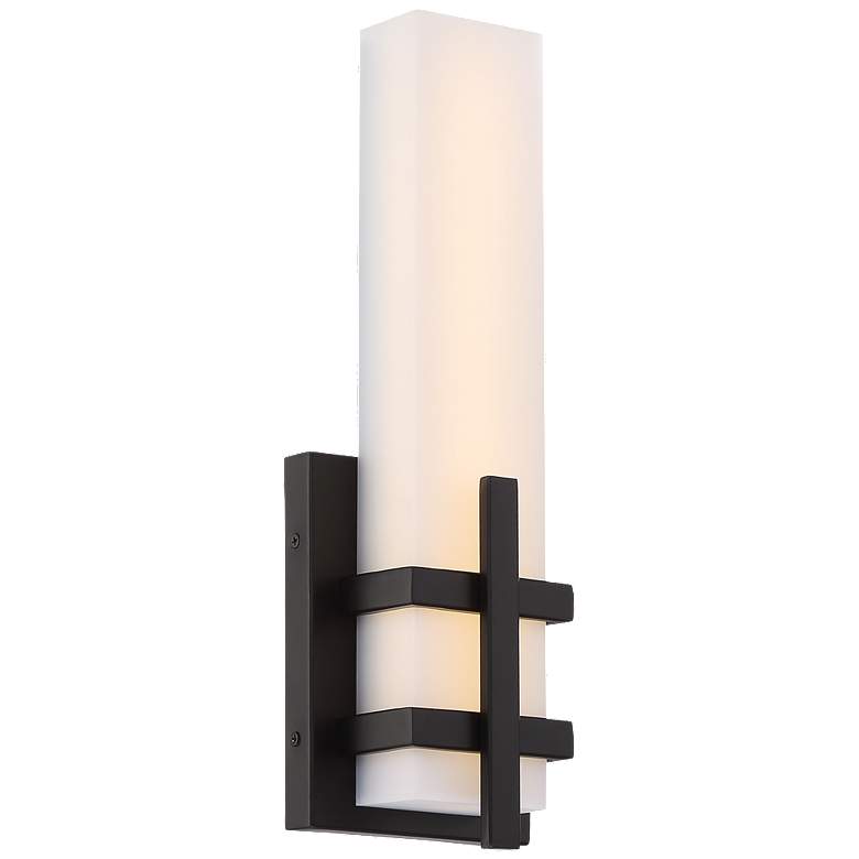 Image 1 Grill; Single LED Wall Sconce; Aged Bronze Finish