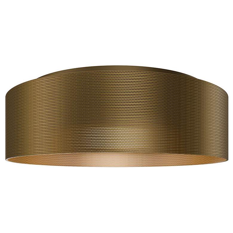 Image 1 Grille 3.88"H x 12"W 1-Light Flush Mount in Aged Brass