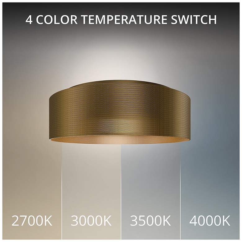 Image 2 Grille 3.88"H x 12"W 1-Light Flush Mount in Aged Brass more views