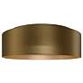 1_Grille 3.88"H x 12"W 1-Light Flush Mount in Aged Brass