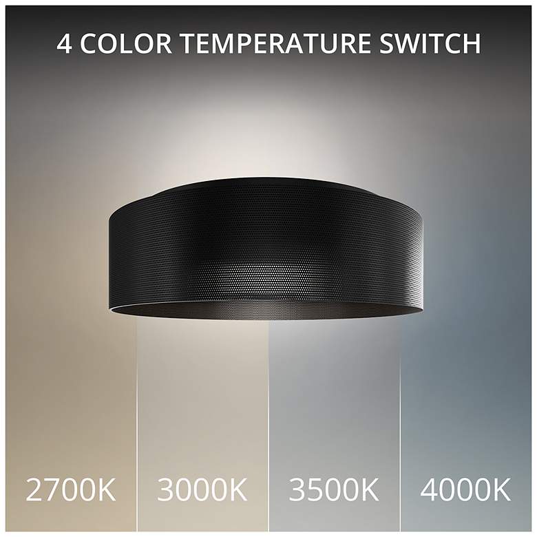 Image 2 Grille 3.88"H x 12"W 1-Light Flush Mount in Black more views