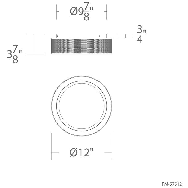 Image 3 Grille 3.88"H x 12"W 1-Light Flush Mount in Black more views
