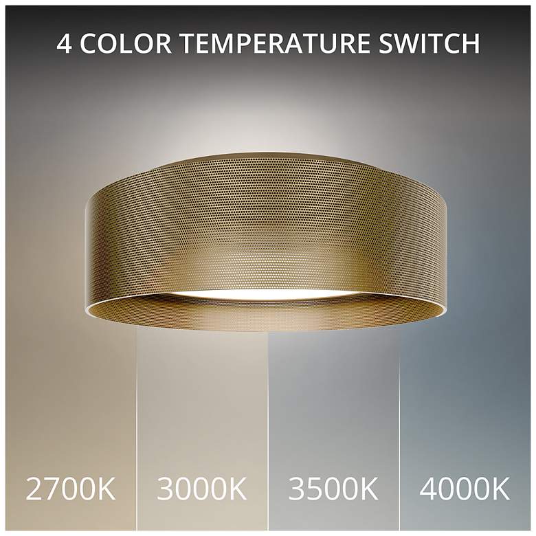Image 2 Grille 4.63"H x 18"W 1-Light Flush Mount in Aged Brass more views