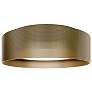 1_Grille 4.63"H x 18"W 1-Light Flush Mount in Aged Brass