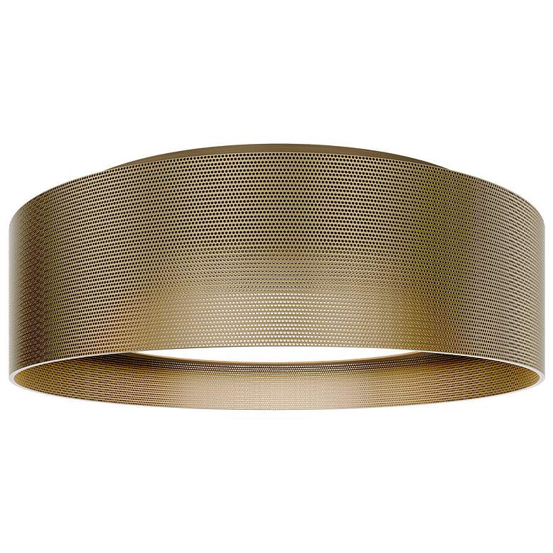 Image 1 Grille 4.63"H x 18"W 1-Light Flush Mount in Aged Brass