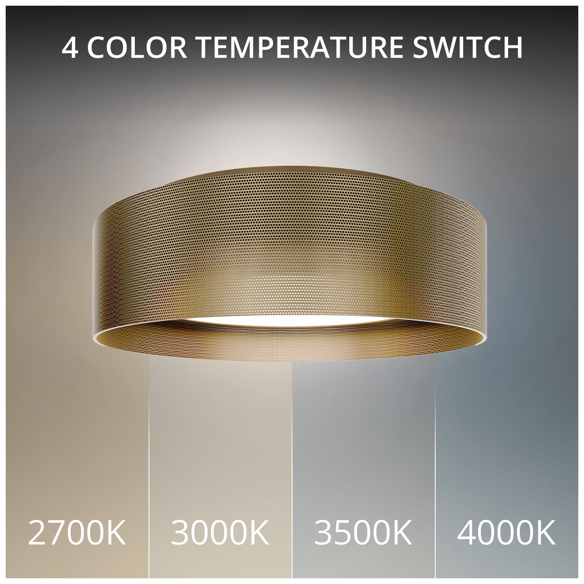 Image 2 Grille 4.63"H x 18"W 1-Light Flush Mount in Aged Brass more views
