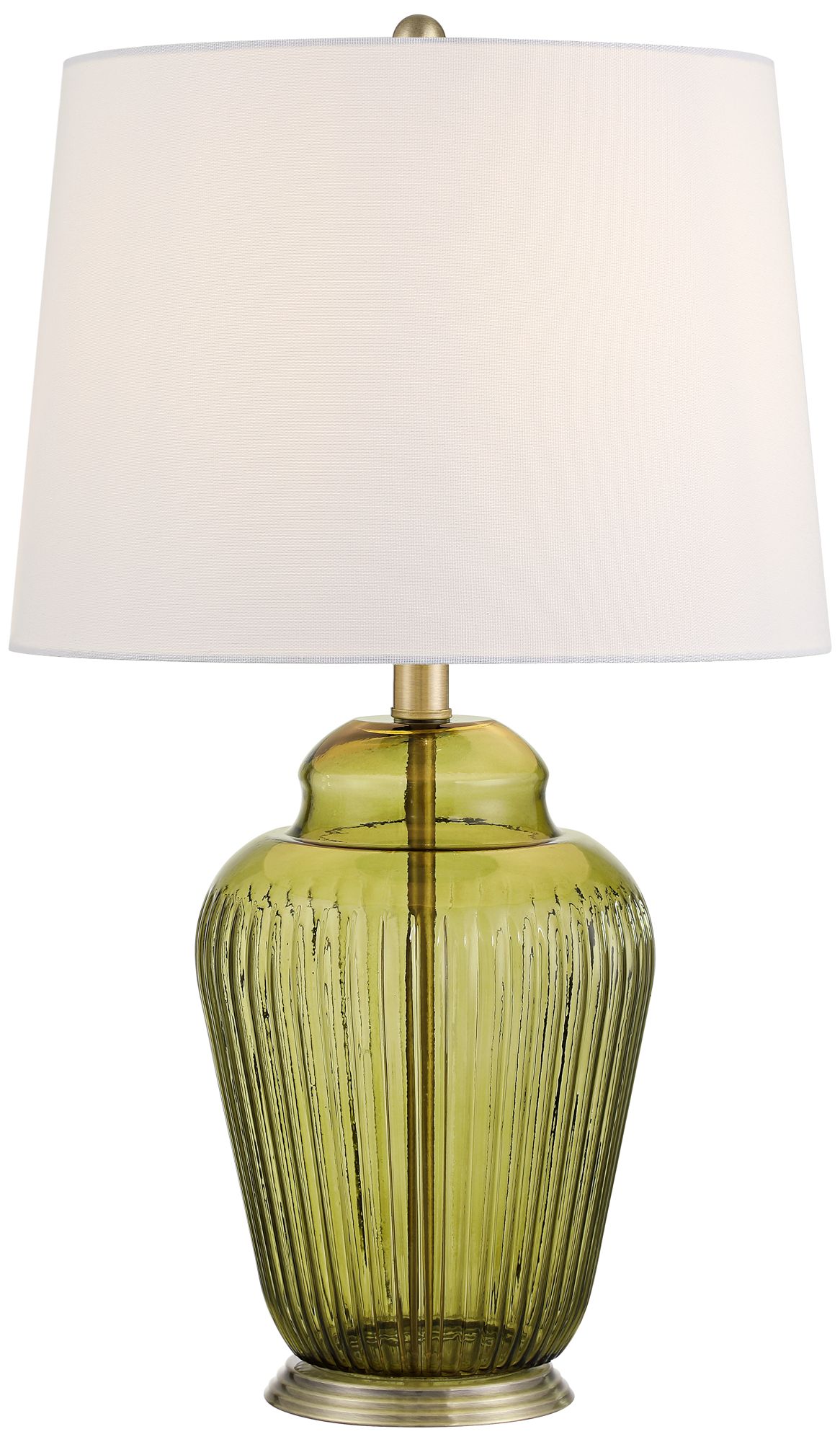 Image 2 Grimmia 24" High Moss Green Glass Table Lamp with Brown Dimmer