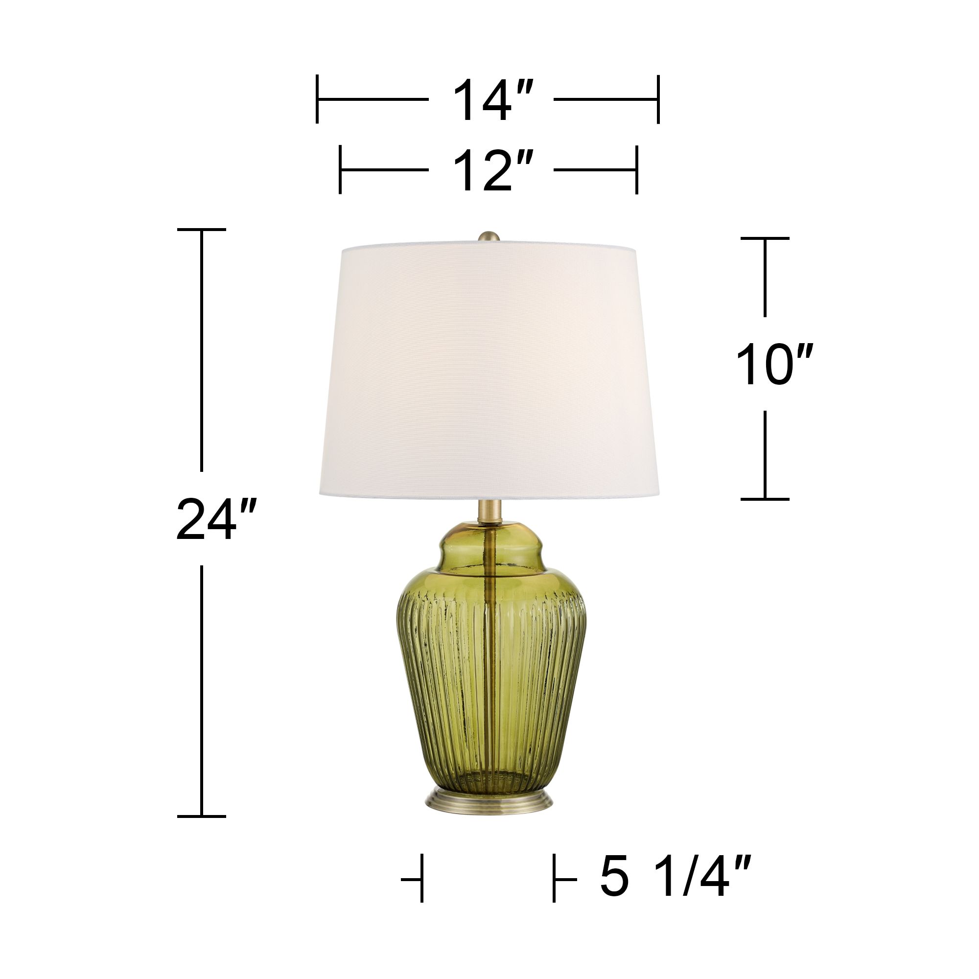 Grimmia 24" High Moss Green Vintage Glass Table Lamp