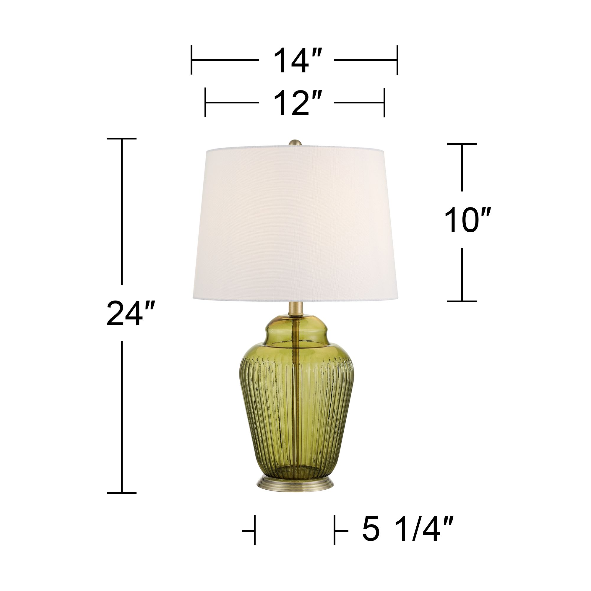 Grimmia 24" High Moss Green Glass Table Lamp with Dimmer