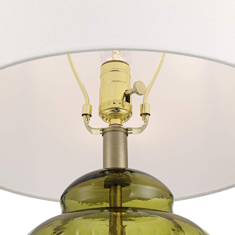 Image 4 Grimmia 24" High Moss Green Glass Table Lamp more views