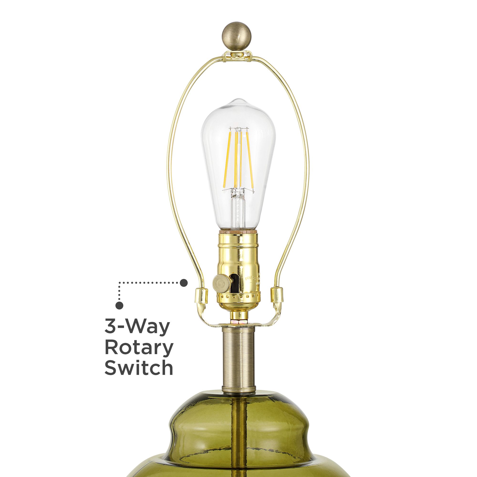Image 5 Grimmia 24" High Moss Green Glass Table Lamp more views