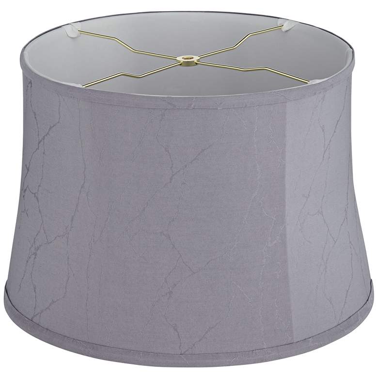 Image 4 Griotte Gray Softback Drum Lamp Shade 14x16x11 (Washer) more views