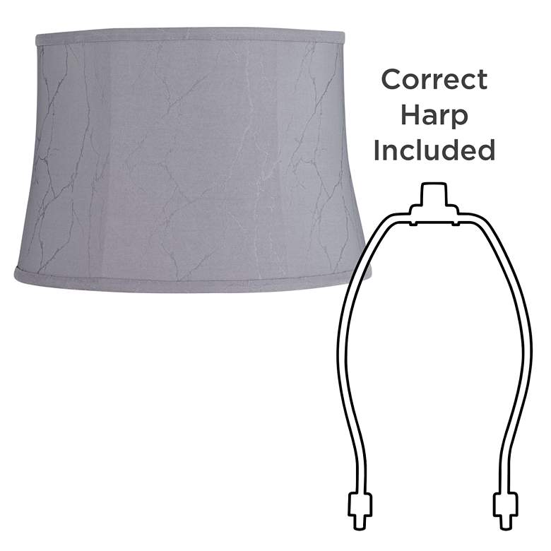 Image 6 Griotte Gray Softback Drum Lamp Shade 14x16x11 (Washer) more views