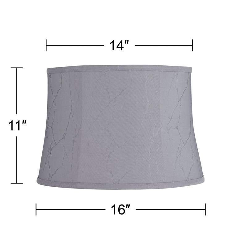 Image 7 Griotte Gray Softback Drum Lamp Shade 14x16x11 (Washer) more views