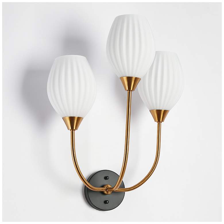 Image 3 Grised 3-Light Opal Glass Wall Sconces more views