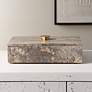 3_Griseus 9.5" L x 2.75" H Travertine Bronze Box more views