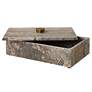 5_Griseus 9.5" L x 2.75" H Travertine Bronze Box more views