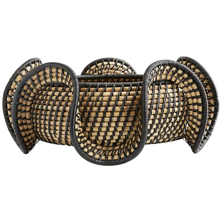 Image 1 Grisha Natural and Black-Stained 21"W Decorative Centerpiece
