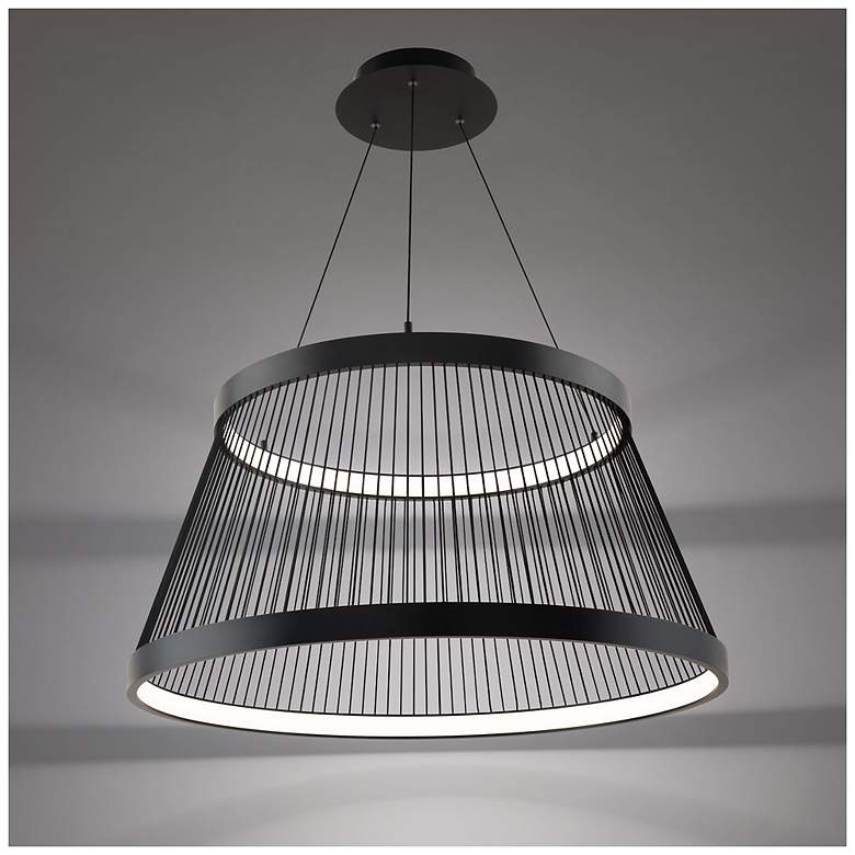 Image 3 Grohle 15.5"H x 32"W 2-Light Pendant in Black more views