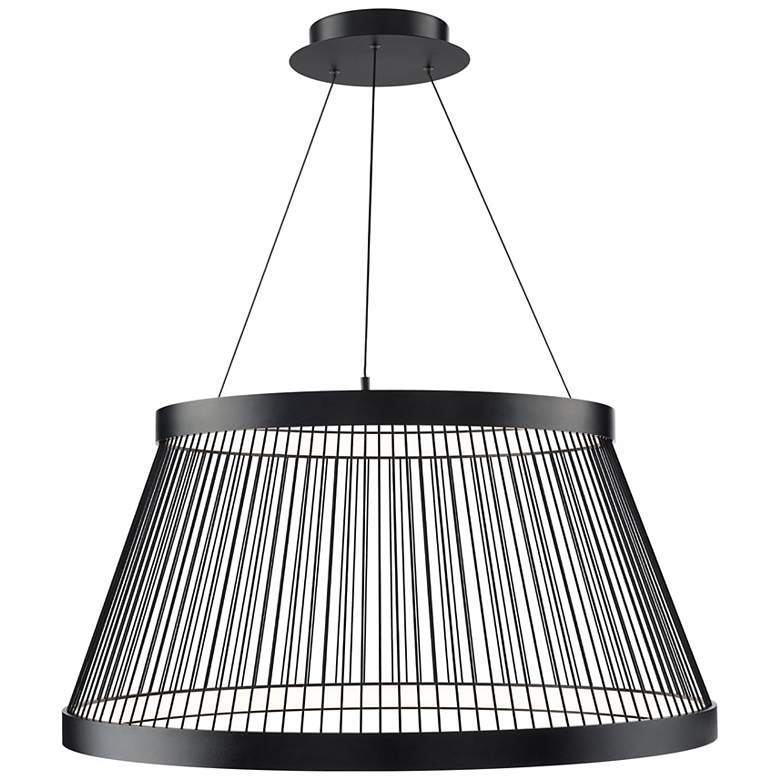 Image 2 Grohle 15.5"H x 32"W 2-Light Pendant in Black more views